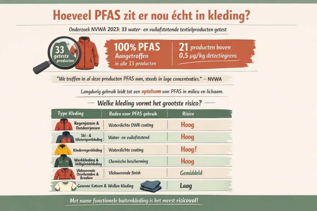 Hoeveel PFAS zit er in kleding? www.pfaswijzer.com

